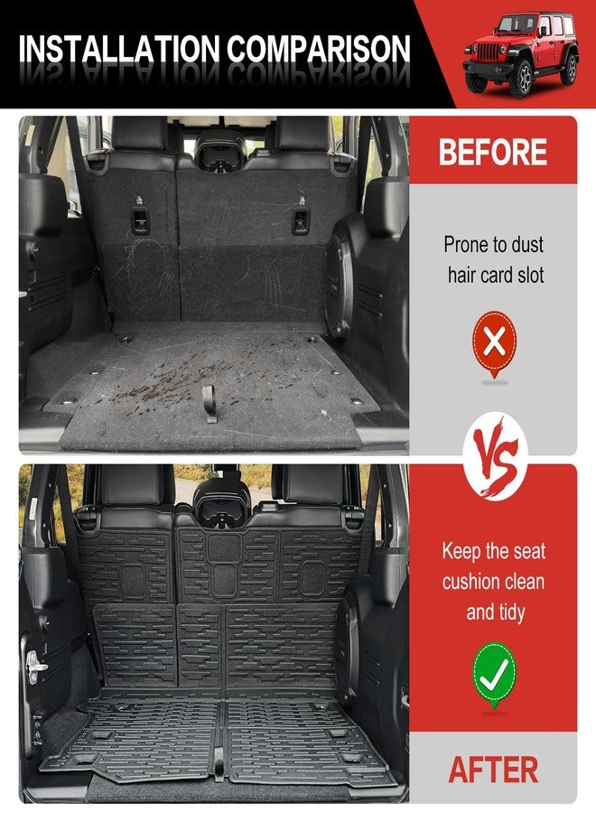 Utiiy Cargo Liner with Seat Back Cover Fit for 2018-2025 Jeep Wrangler JL Unlimited 4 Door 4X4, Cargo Mat TPE Seat Back Protector for 2024 Jeep Wrangler JL/JLU Accessories(Cargo Mat+ Backrest Mats) - Image 2